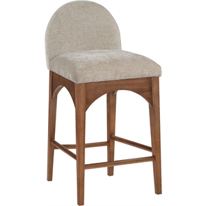 Pemberly Row Modern / Contemporary Beige Finish Soft Fabric Stool
