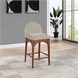 Pemberly Row Modern / Contemporary Beige Finish Soft Fabric Stool