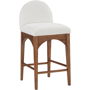 Pemberly Row Modern / Contemporary Cream Finish Soft Fabric Stool