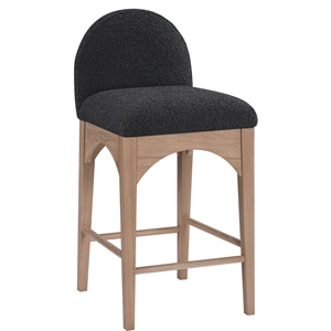 Pemberly Row Modern / Contemporary Black Boucle Fabric Stool