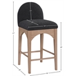 Pemberly Row Modern / Contemporary Black Boucle Fabric Stool