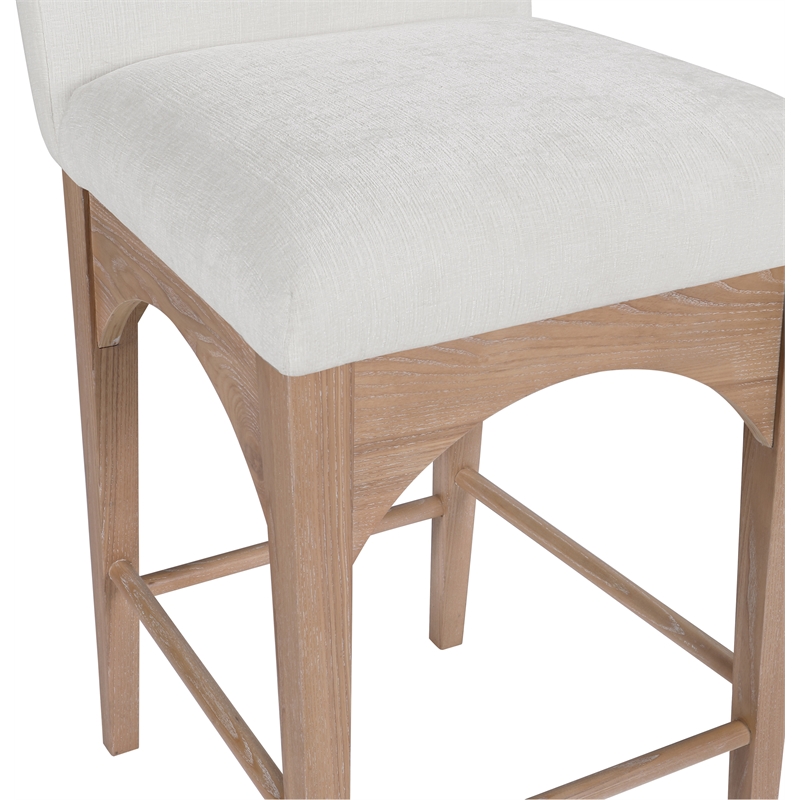 Pemberly Row Modern / Contemporary Cream Boucle Fabric Stool