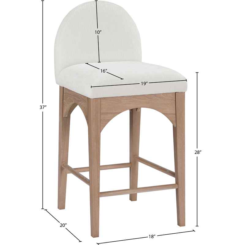 Pemberly Row Modern / Contemporary Cream Boucle Fabric Stool