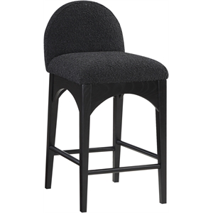 Pemberly Row Modern / Contemporary Black Boucle Fabric Stool