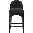 Pemberly Row Modern / Contemporary Black Boucle Fabric Stool