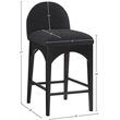 Pemberly Row Modern / Contemporary Black Boucle Fabric Stool