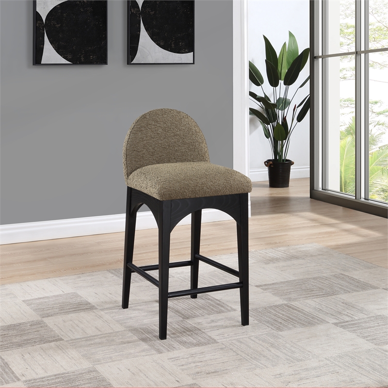 Pemberly Row Modern / Contemporary Olive Boucle Fabric Stool