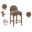 Pemberly Row Modern / Contemporary Olive Boucle Fabric Stool
