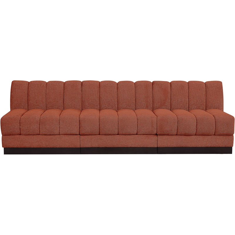 Pemberly Row Modern / Contemporary Cognac Fabric 3pc. Modular Sofa