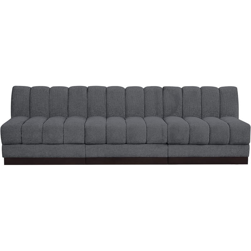 Pemberly Row Modern / Contemporary Grey Fabric 3pc. Modular Sofa