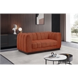 Pemberly Row 2-Piece Contemporary Fabric Modular Sofa in Cognac Orange