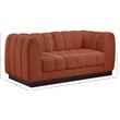 Pemberly Row 2-Piece Contemporary Fabric Modular Sofa in Cognac Orange