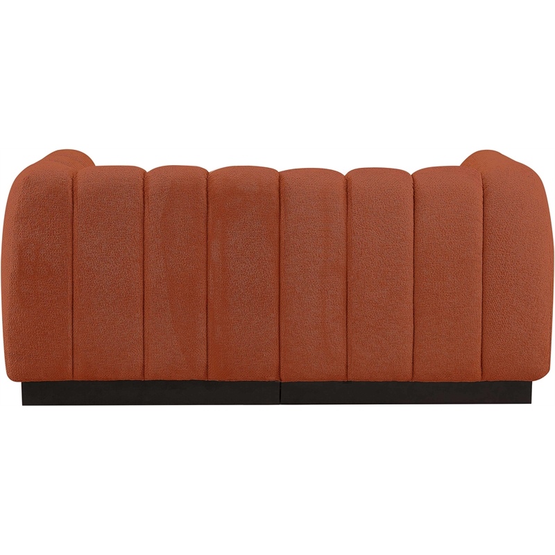 Pemberly Row 2-Piece Contemporary Fabric Modular Sofa in Cognac Orange