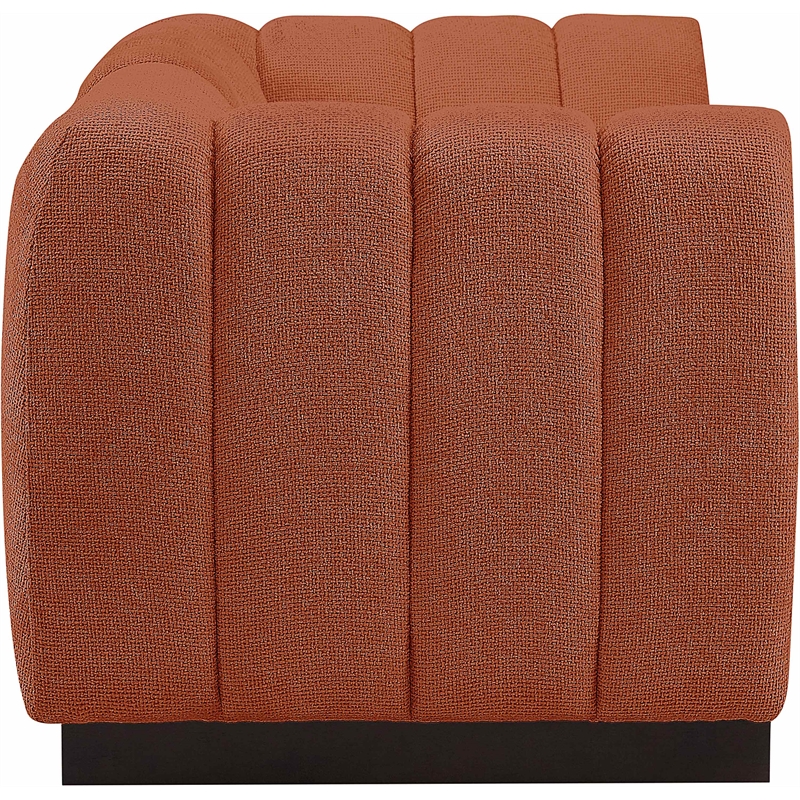 Pemberly Row 2-Piece Contemporary Fabric Modular Sofa in Cognac Orange