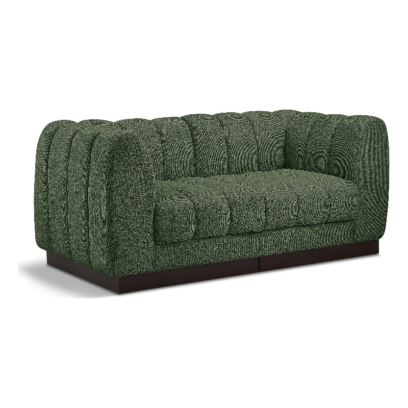 Pemberly Row 2-Piece Contemporary Fabric Modular Sofa in Green