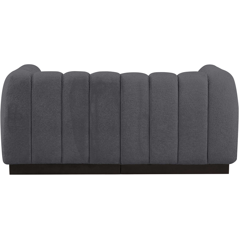 Pemberly Row 2-Piece Contemporary Fabric Modular Sofa in Dark Gray