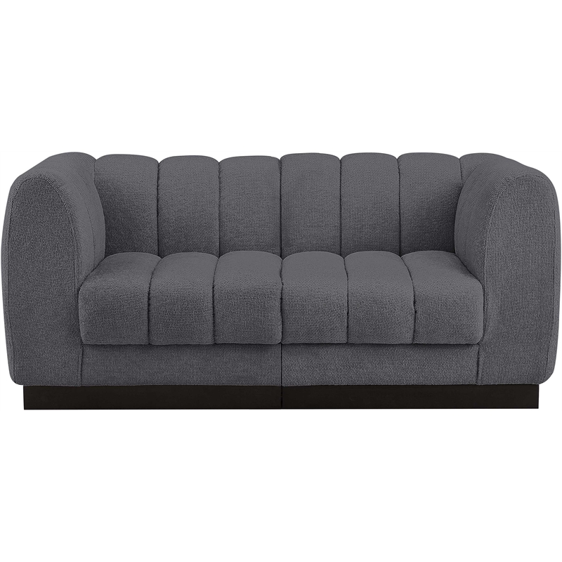 Pemberly Row 2-Piece Contemporary Fabric Modular Sofa in Dark Gray