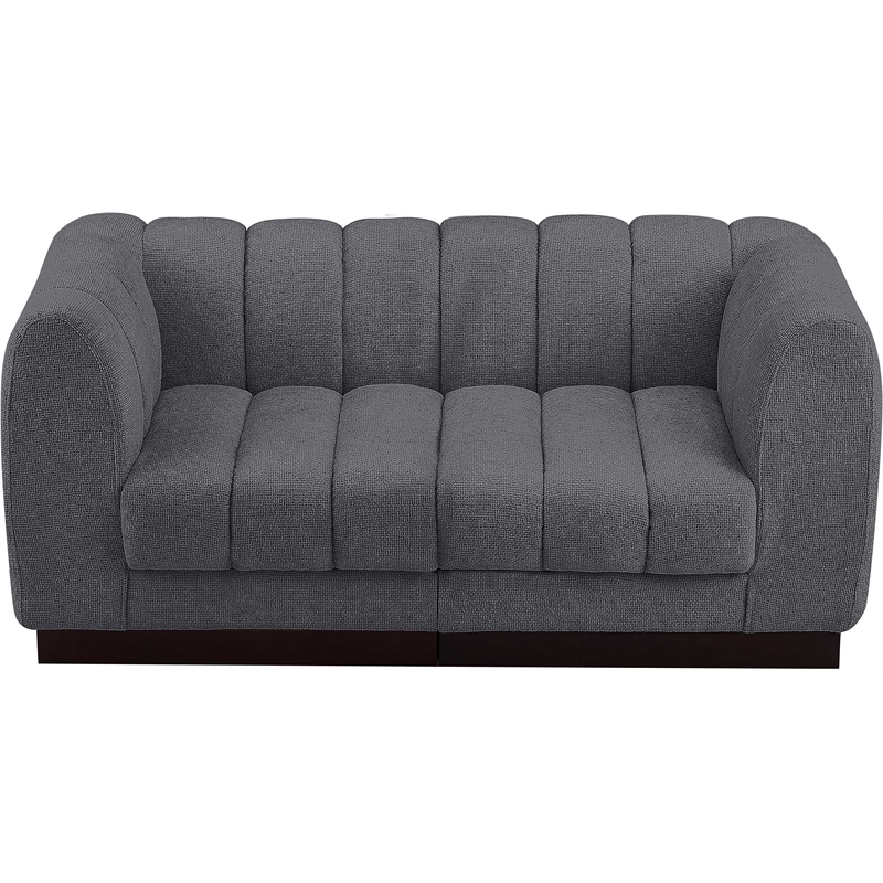 Pemberly Row 2-Piece Contemporary Fabric Modular Sofa in Dark Gray