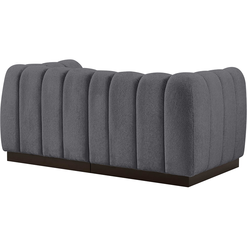Pemberly Row 2-Piece Contemporary Fabric Modular Sofa in Dark Gray
