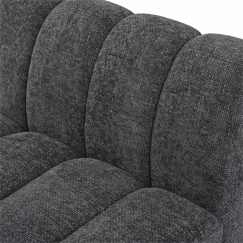 Pemberly Row 2-Piece Contemporary Fabric Modular Sofa in Dark Gray