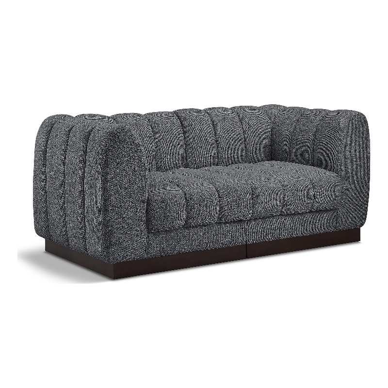 Pemberly Row 2-Piece Contemporary Fabric Modular Sofa in Dark Gray