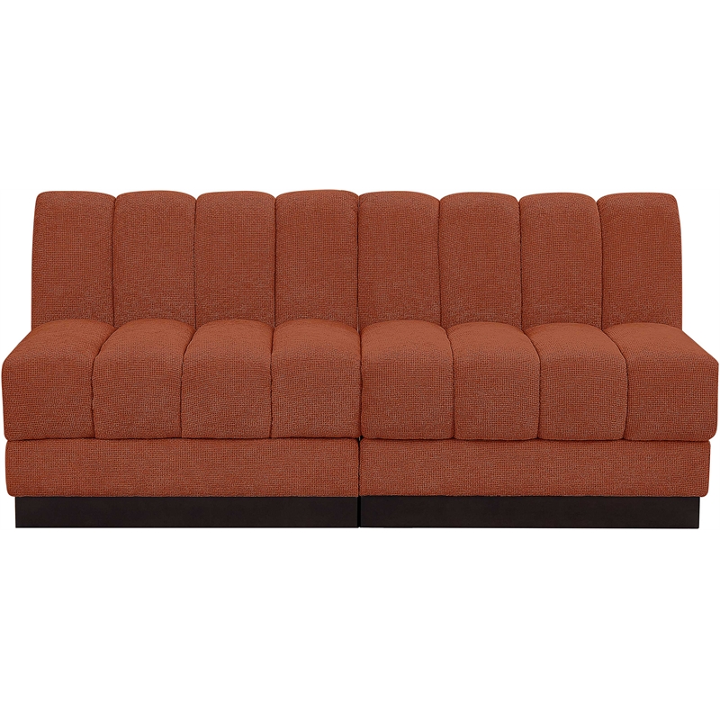 Pemberly Row Modern / Contemporary Cognac Fabric 2pc. Modular Sofa