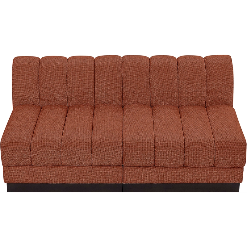 Pemberly Row Modern / Contemporary Cognac Fabric 2pc. Modular Sofa