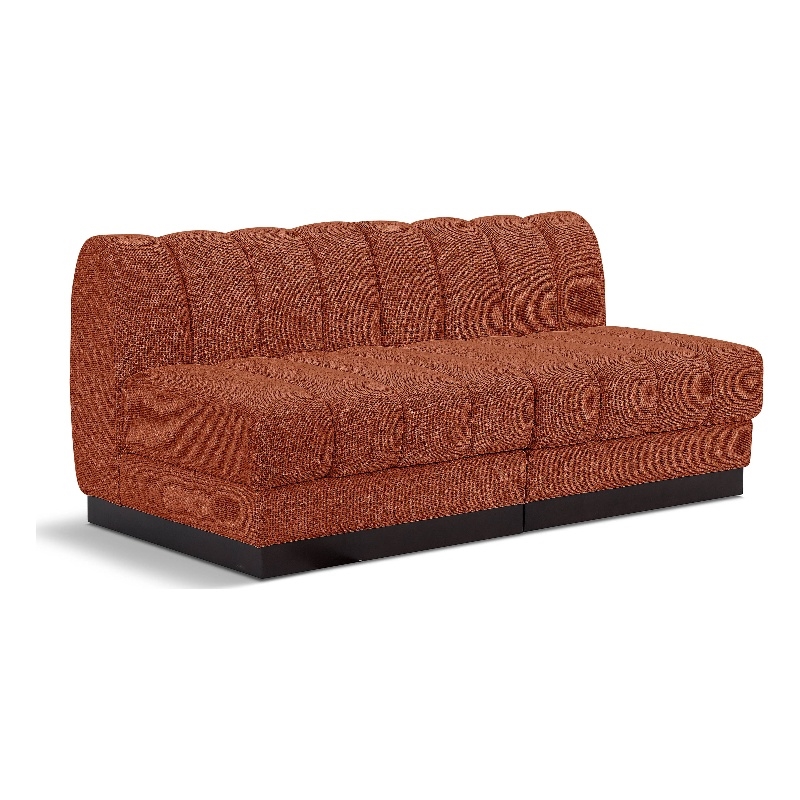 Pemberly Row Modern / Contemporary Cognac Fabric 2pc. Modular Sofa