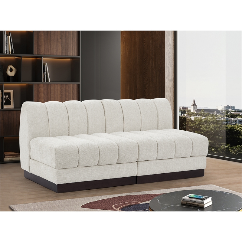 Pemberly Row Modern / Contemporary Cream Fabric 2pc. Modular Sofa