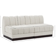 Pemberly Row Modern / Contemporary Cream Fabric 2pc. Modular Sofa