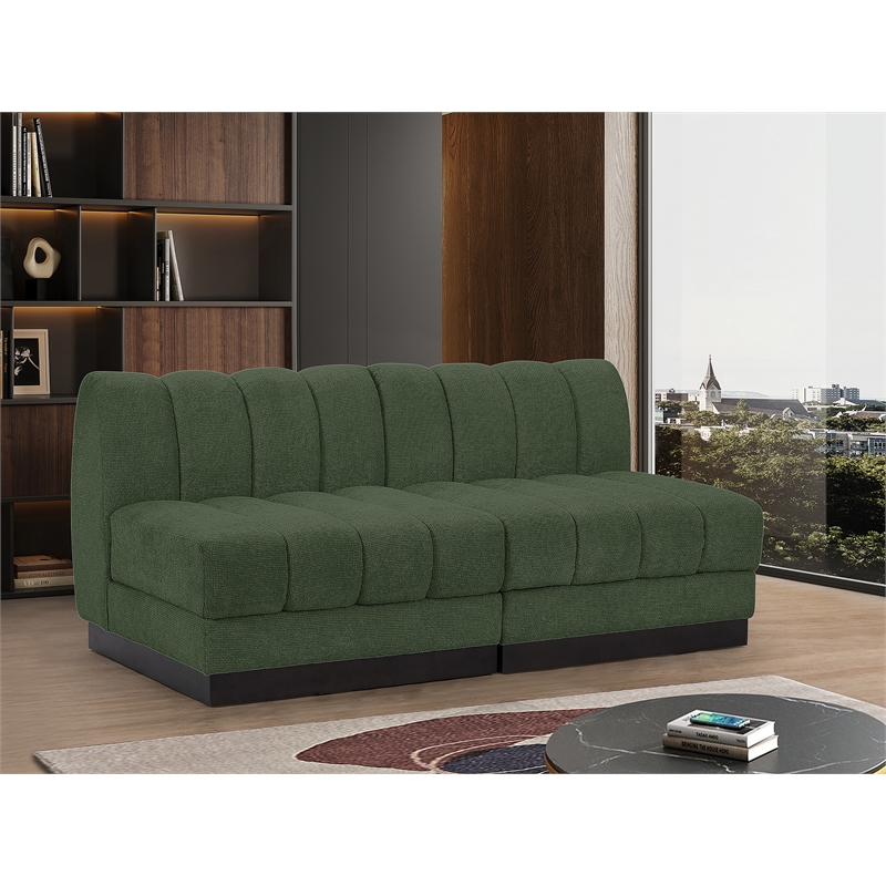 Pemberly Row Modern / Contemporary Green Fabric 2pc. Modular Sofa