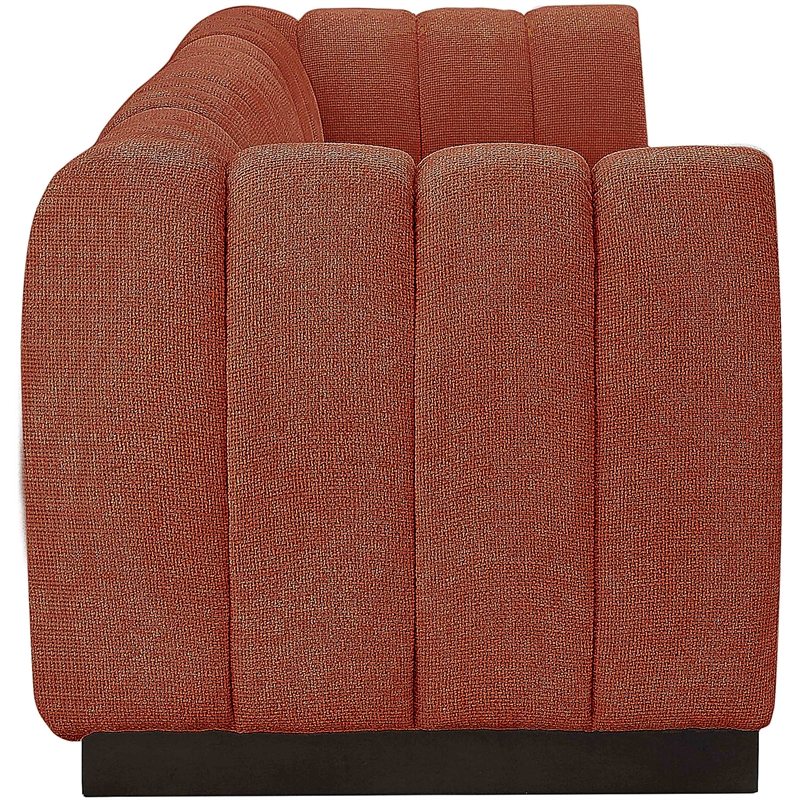 Pemberly Row 4-Piece Contemporary Fabric Modular Sofa in Cognac Orange