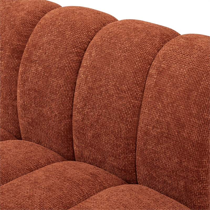 Pemberly Row 4-Piece Contemporary Fabric Modular Sofa in Cognac Orange