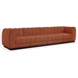 Pemberly Row 4-Piece Contemporary Fabric Modular Sofa in Cognac Orange