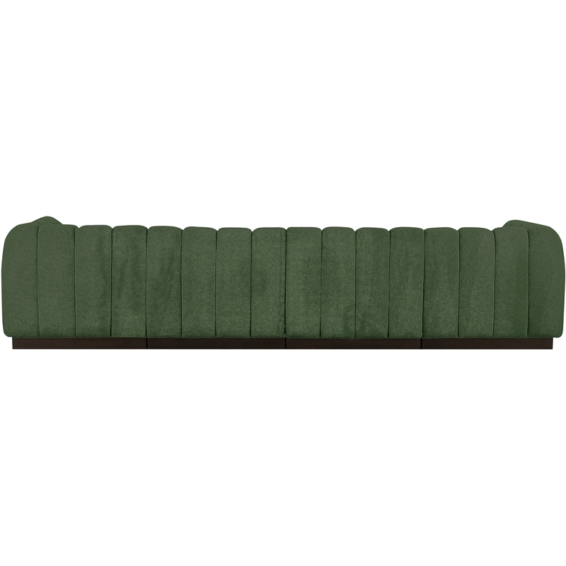 Pemberly Row 4-Piece Contemporary Fabric Modular Sofa in Green