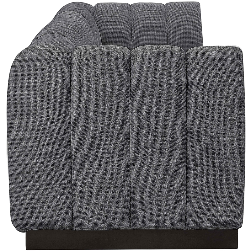 Pemberly Row 4-Piece Contemporary Fabric Modular Sofa in Dark Gray