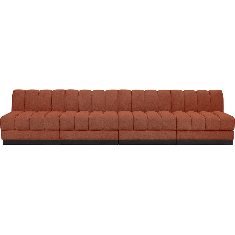 Pemberly Row Modern / Contemporary Cognac Fabric 4pc. Modular Sofa