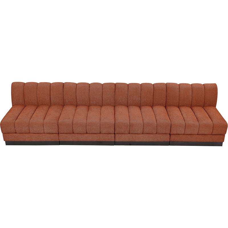 Pemberly Row Modern / Contemporary Cognac Fabric 4pc. Modular Sofa