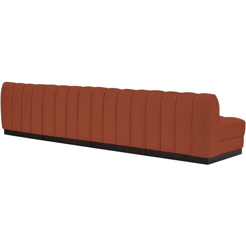 Pemberly Row Modern / Contemporary Cognac Fabric 4pc. Modular Sofa