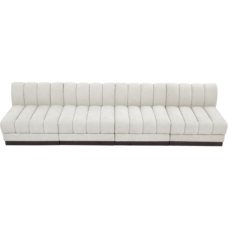 Pemberly Row Modern / Contemporary Cream Fabric 4pc. Modular Sofa