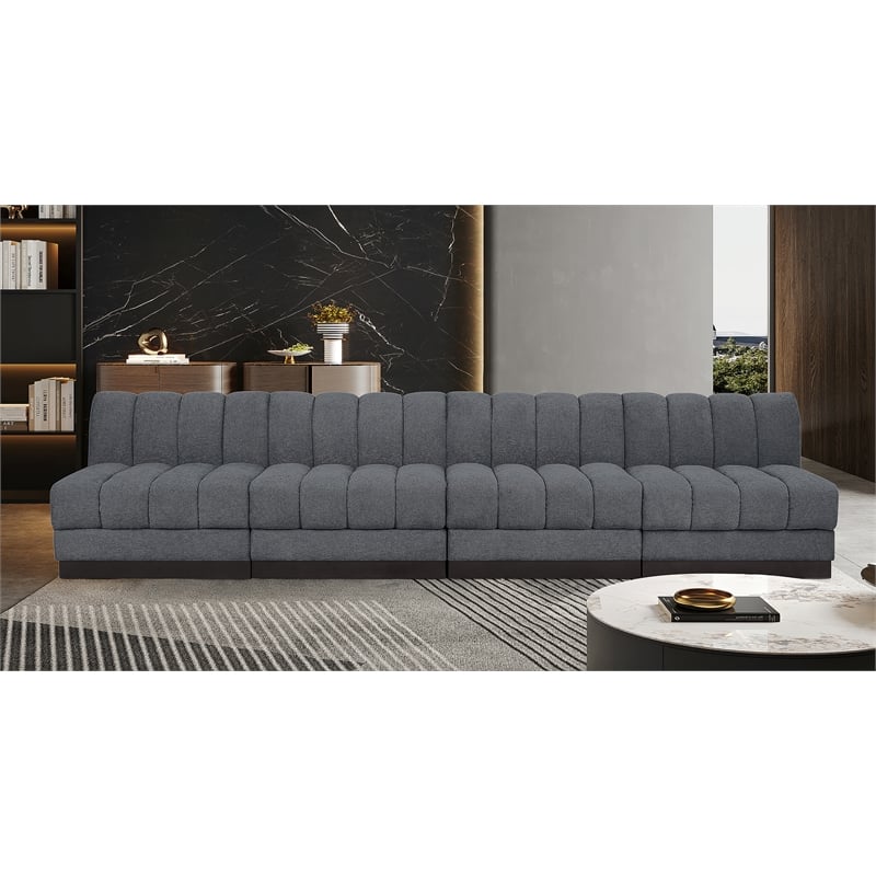 Pemberly Row Modern / Contemporary Grey Fabric 4pc. Modular Sofa
