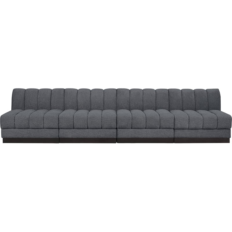 Pemberly Row Modern / Contemporary Grey Fabric 4pc. Modular Sofa