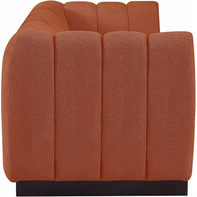 Pemberly Row 3-Piece Contemporary Fabric Modular Sofa in Cognac Orange