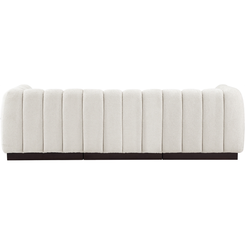 Pemberly Row 3-Piece Contemporary Fabric Modular Sofa in Cream