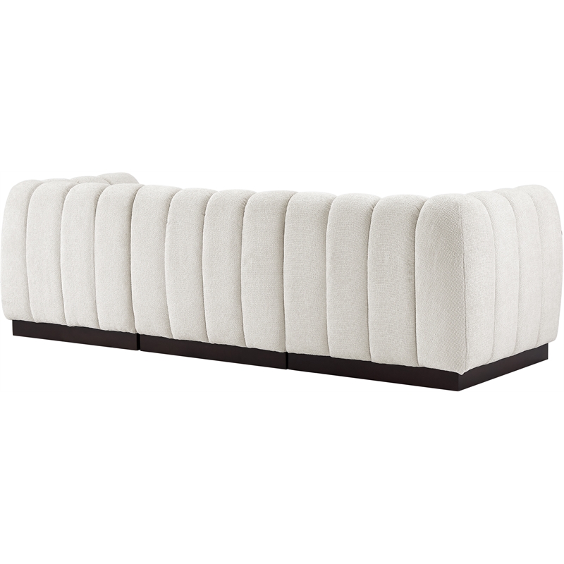 Pemberly Row 3-Piece Contemporary Fabric Modular Sofa in Cream