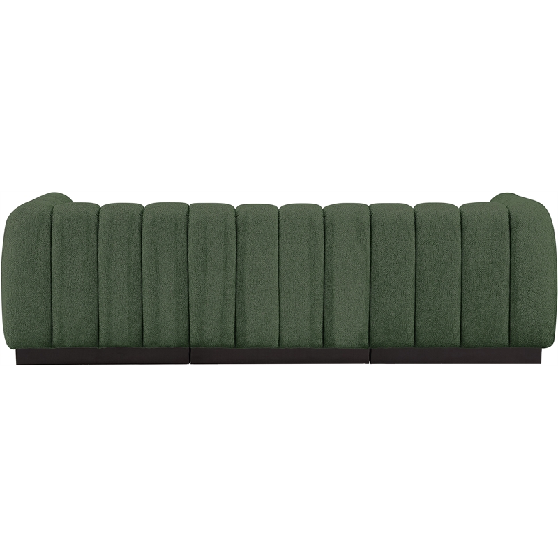 Pemberly Row 3-Piece Contemporary Fabric Modular Sofa in Green