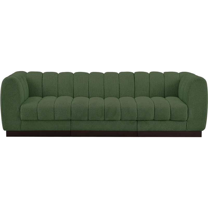 Pemberly Row 3-Piece Contemporary Fabric Modular Sofa in Green