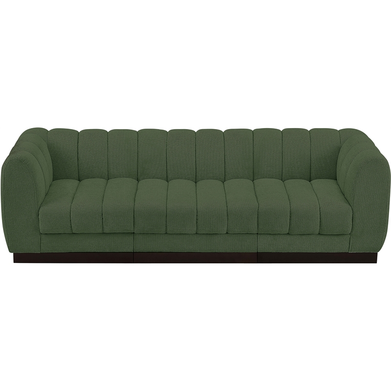 Pemberly Row 3-Piece Contemporary Fabric Modular Sofa in Green