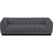 Pemberly Row 3-Piece Contemporary Fabric Modular Sofa in Dark Gray