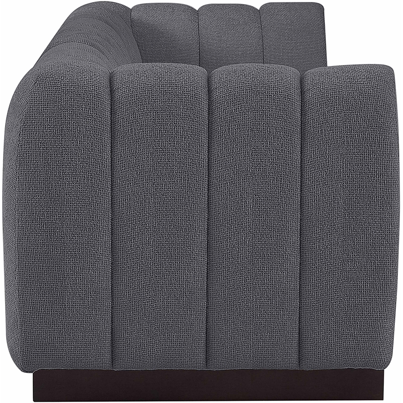 Pemberly Row 3-Piece Contemporary Fabric Modular Sofa in Dark Gray